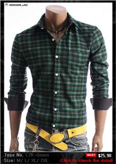 DOUBLJU Mens Casual Best Check Shirts Collection  