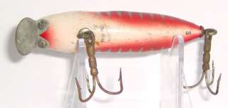 VINTAGE MILLSITE WIG WAG SINKER LURE in RARE RED SIDE with SILVER RIBS 