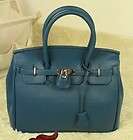 NEW Blue Shoulder Tote Boston Handbag Hollywood Celebrity Style Purse 