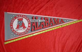 1992 Crimson Tide Alabama NCAA Champs Football Pennant  