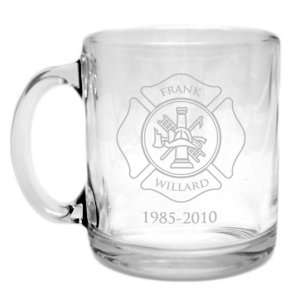  Firefighters Glass Coffee Mug: Kitchen & Dining