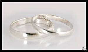 925 Sterling Silver His & Her Domed Wedding Band Ring  