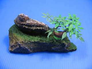 Mountain Aquarium Ornament tree   Rock Cave stone moss  