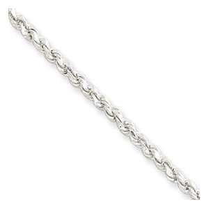    Sterling Silver Adjustable Diamond Cut Rope Anklet: Jewelry