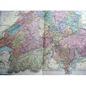  Switzerland BaconS Maps 1893 Large 20X13