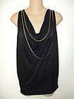 Jean Paul Gaultier for Target Black Jersey Top with Chain Detail. Size 
