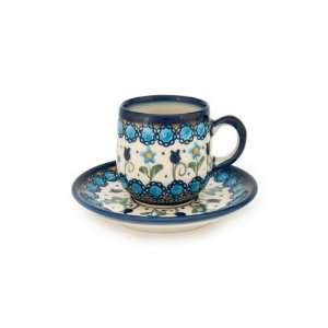    Polish Pottery Savannah Espresso Cup & Saucer