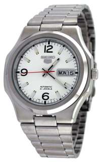 NEW Seiko 5 SNKK55 Mens Silver Tone Automatic Watch  