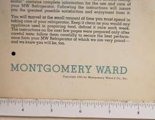 1942 Vintage Montgomery Ward Cold Cooking Its Easy RECIPES COOKBOOK 