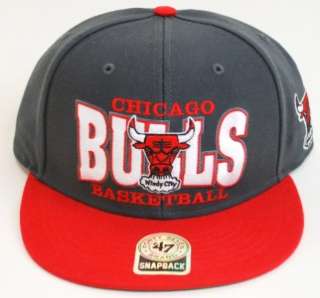 47 Brand NBA Chicago Bulls First Class MVP Charcoal Snapback Genuine 