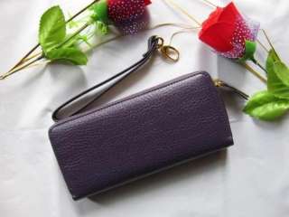 Womens Genuine Leather Bag Long Clutch Zipper around Wallet Case 