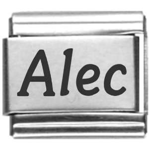  Alec Laser Name Italian Charm Link Jewelry