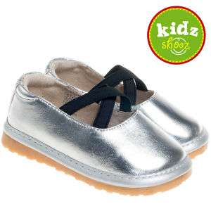 Girls Infant Toddler Leather Squeaky Shoes   Silver  