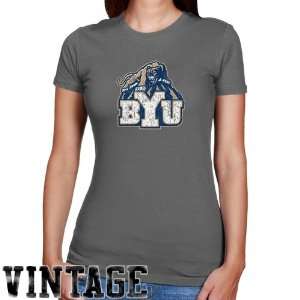  BYU Cougars Tee Shirt  BYU Cougars Ladies Charcoal 