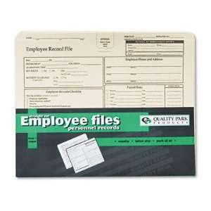 Quality Park Employee Record Folder, Top Tab, Letter, Manila, Pack of 