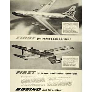 1955 Ad Boeing 707 Jet Stratoliner Pan American World Airways Airline 