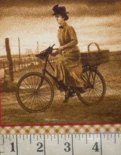 WIZARD OF OZ,WITCH RIDING HER BIKE FABRIC PANEL BLOCK  