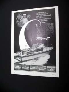 Tollycraft 40 Tri Cabin Yacht Boat 1971 print Ad  