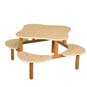  Wild Zoo PT wht wz Play Table in White Trim Color Maple 
