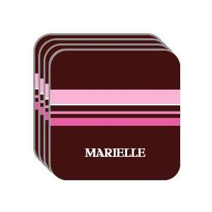   Name Gift   MARIELLE Set of 4 Mini Mousepad Coasters (pink design
