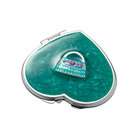   45 Green Heart Iron Compact Mirror with Purse Ornaments and Epoxy Top