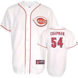   Chapman Jersey Adult Home White Replica #54 Cincinnati Reds Jersey