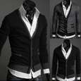 2011 New Mens Premium Stylish Mock Pockets Knit Coat Cardigan  