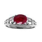   Gold Products, inc 14K. White Gold Filigree Ring with Natural Ruby