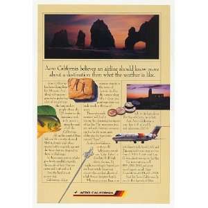 1989 Aero California Airlines Baja Legends DC 9 Jet Print Ad:  