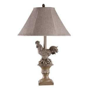  Dominique Rooster Table Lamp w/ Tan Shade