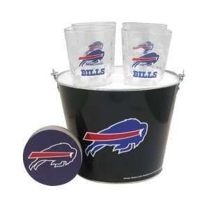  Buffalo Bills Pint Glasses and Beer Bucket Set  Buffalo 