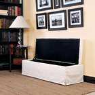 Handy Living Skirted Bench Storage Ottoman in White