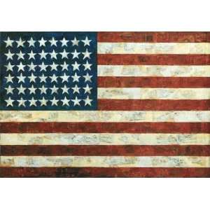  Jasper Johns: 36.25W by 25.25H : Flag, 1954 CANVAS Edge 