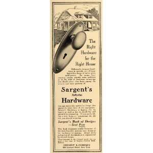 1909 Ad Sargent & Company Hardware House Door Knob Home   Original 
