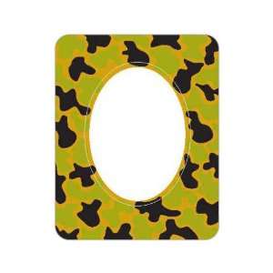 Camouflage   Picture frame magnet with oval punch out and stock 