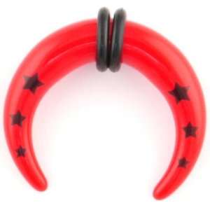    One Acrylic Star Pincher 00g Red Inc. Halftone Bodyworks Jewelry