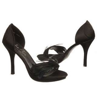 Womens Jen & Kim for Coloriffics Swan Black Satin Shoes 