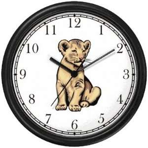  Lion (Cub) Cat Wall Clock by WatchBuddy Timepieces (White 