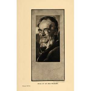   Old Man Peasant Glasses E. O. Hoppe   Original Print