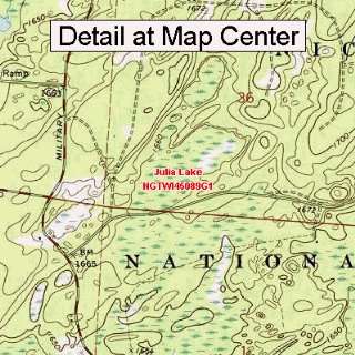   Topographic Quadrangle Map   Julia Lake, Wisconsin (Folded/Waterproof
