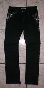 Womens AMNS AMNESIA Jeans SPIKED BLACK MATRIX Sz 29  