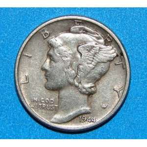 1944 Mercury Silver Dime F Condition 