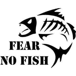  FEAR NO FISH   Vinyl Decal   Mean Fish   Fishing 