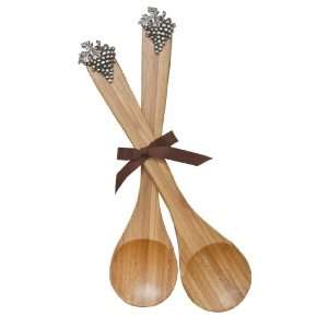  Bamboo Serving Spoons   Grapes Set of 2