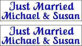 PERSONALIZED JUST MARRIED VEHICLE CAR MAGNETICS SIGNS  