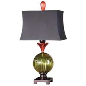 Iris Table Lamp by Uttermost    R134417, Shade: Black, Finish: Bronze 