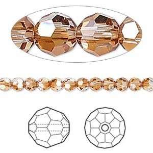  Swarovski crystal, Crystal Passions®, crystal copper, 6mm faceted 