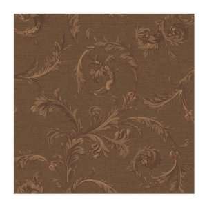  PP5768 Rococo Scroll Wallpaper, Milk Chocolate Brown/Burgundy/Gold