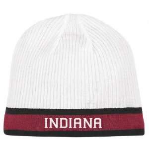 Indiana Hoosiers adidas White/Red Sideline Player Reversible Knit Hat