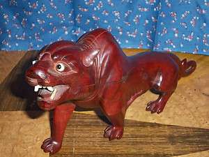   Old Wood Carving ?? Possibly Cougar Other Wild Cat 11 7/8 Long  